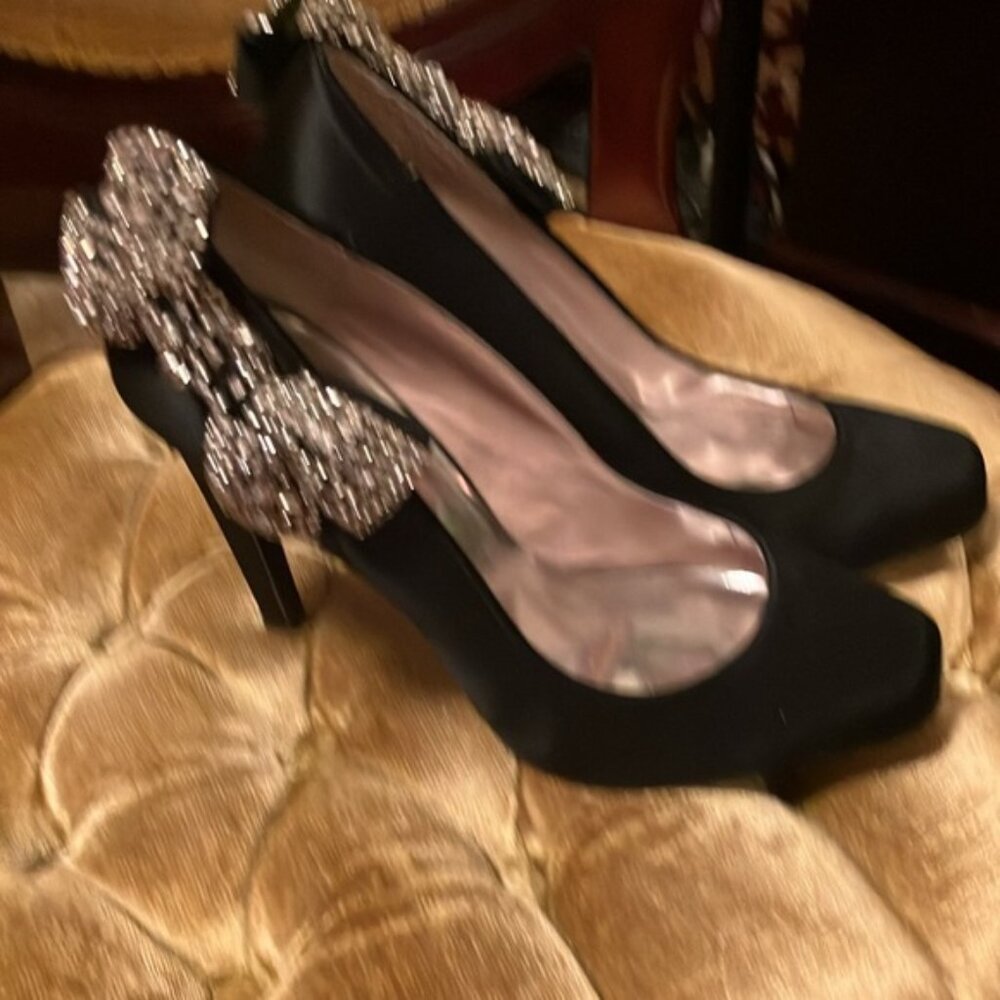 ABS Allen Schwartz Black Heels with Sparkling Accents